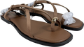 Threadbare Cross Strap Toe Loop Sandals In Mink Brown UK 5 EU 38 👠