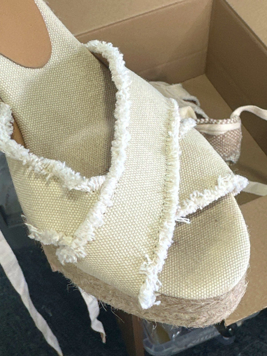 Castañer Beige Espadrille Wedge Sandals EU 38