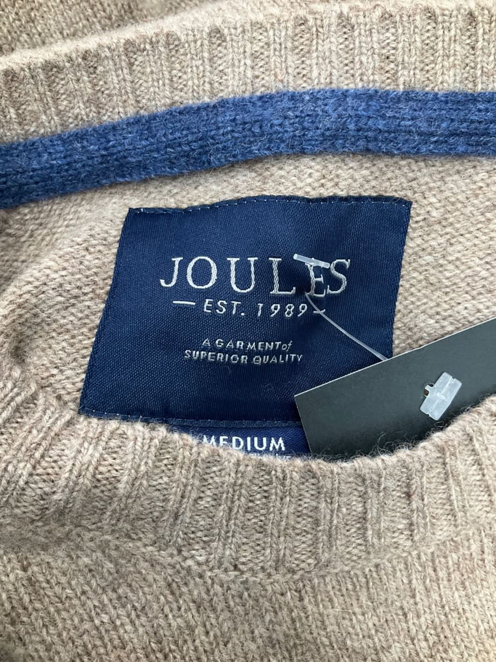 joules Brown Wool Crew Neck Jumper UK M