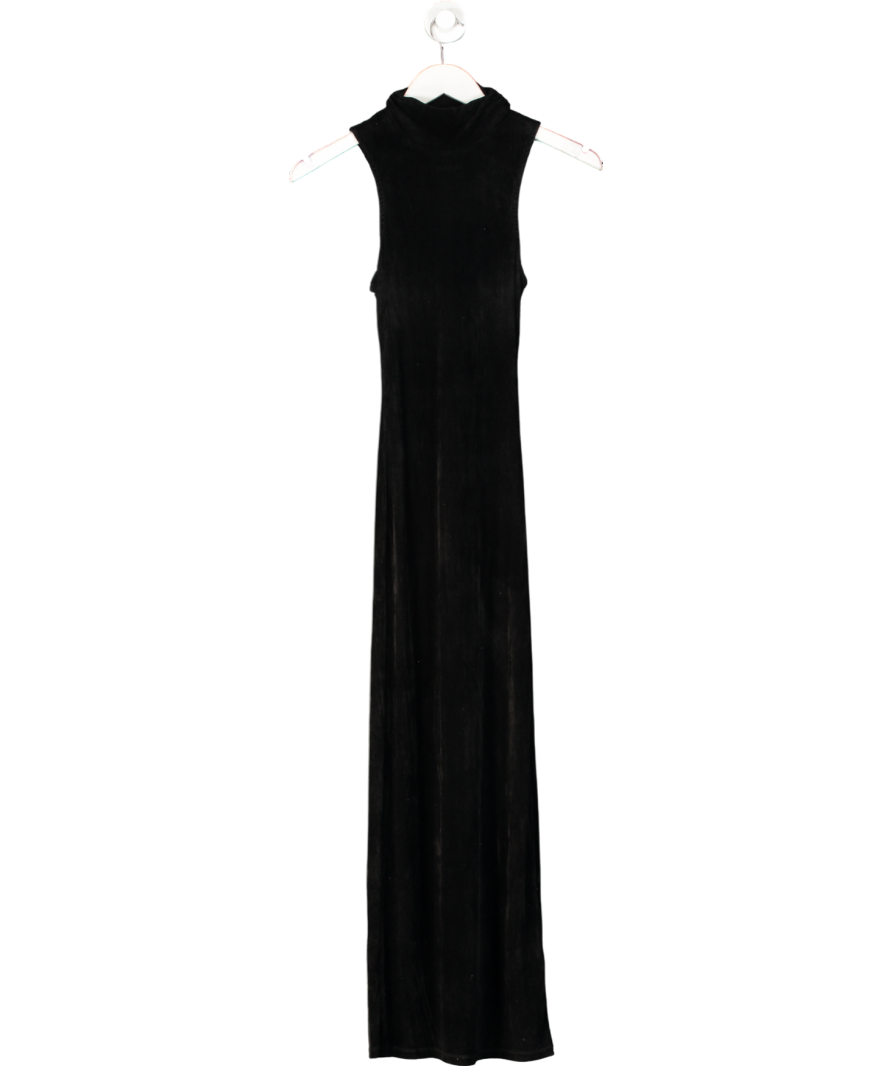 ZARA Black Velvet Halter Neck Maxi Dress UK S