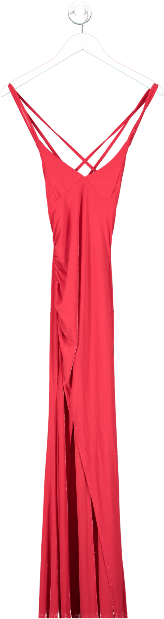 Red cross back fishtail maxi clearance dress