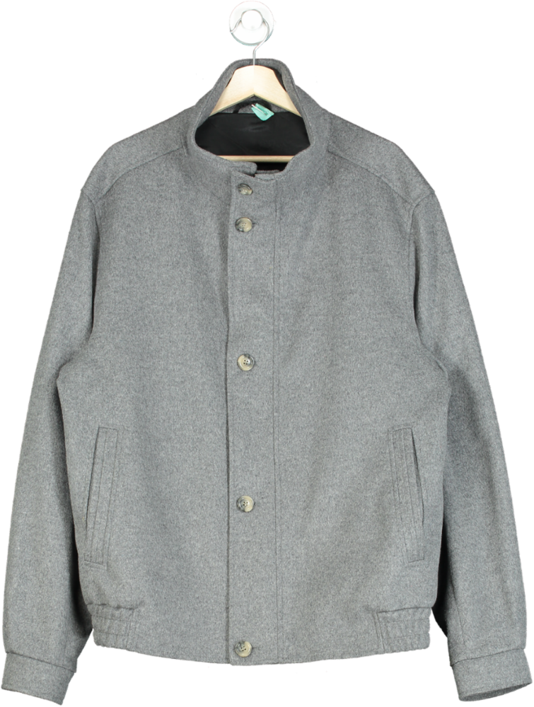 Balmain Grey Wool Cashmere Jacket UK 60