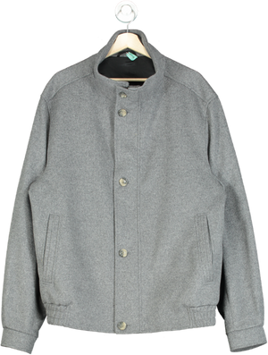 Balmain Grey Wool  & Cashmere Blend Bomber  Jacket UK XXL / XXXL