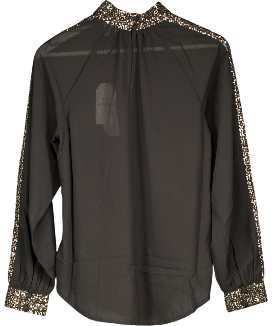 Monsoon Lucy Sequin Blouse Black UK 8