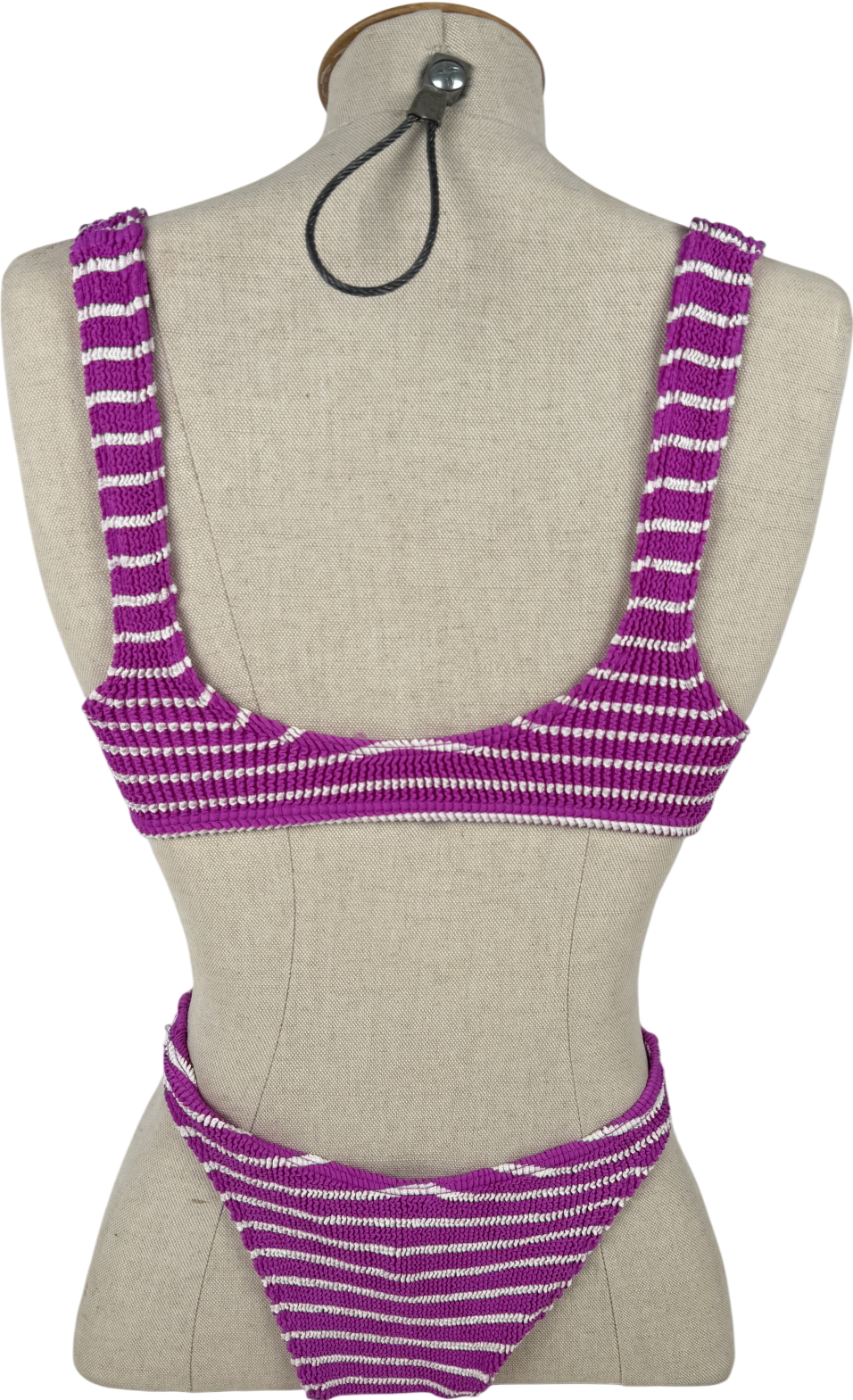 Bound Purple And White Striped Bikini Set One Size