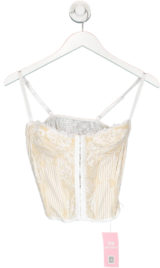 Missy Empire White Roxanne Lace Corset Top UK S