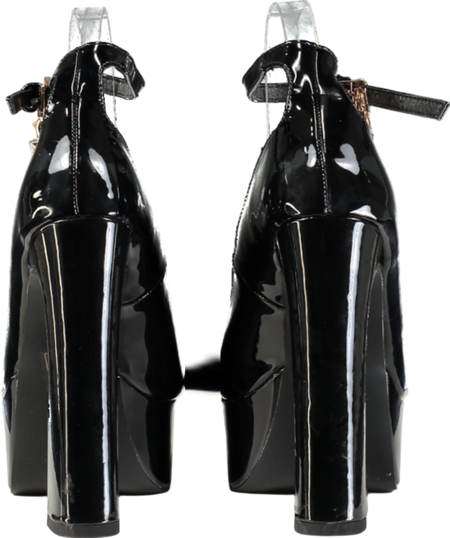 Public Desire Black Patent Platform Heels UK 6 EU 39 👠