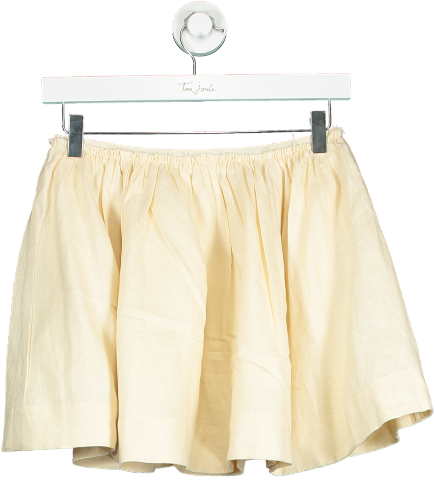 Reformation Yellow Buttermilk Linen Mini Skirt UK S