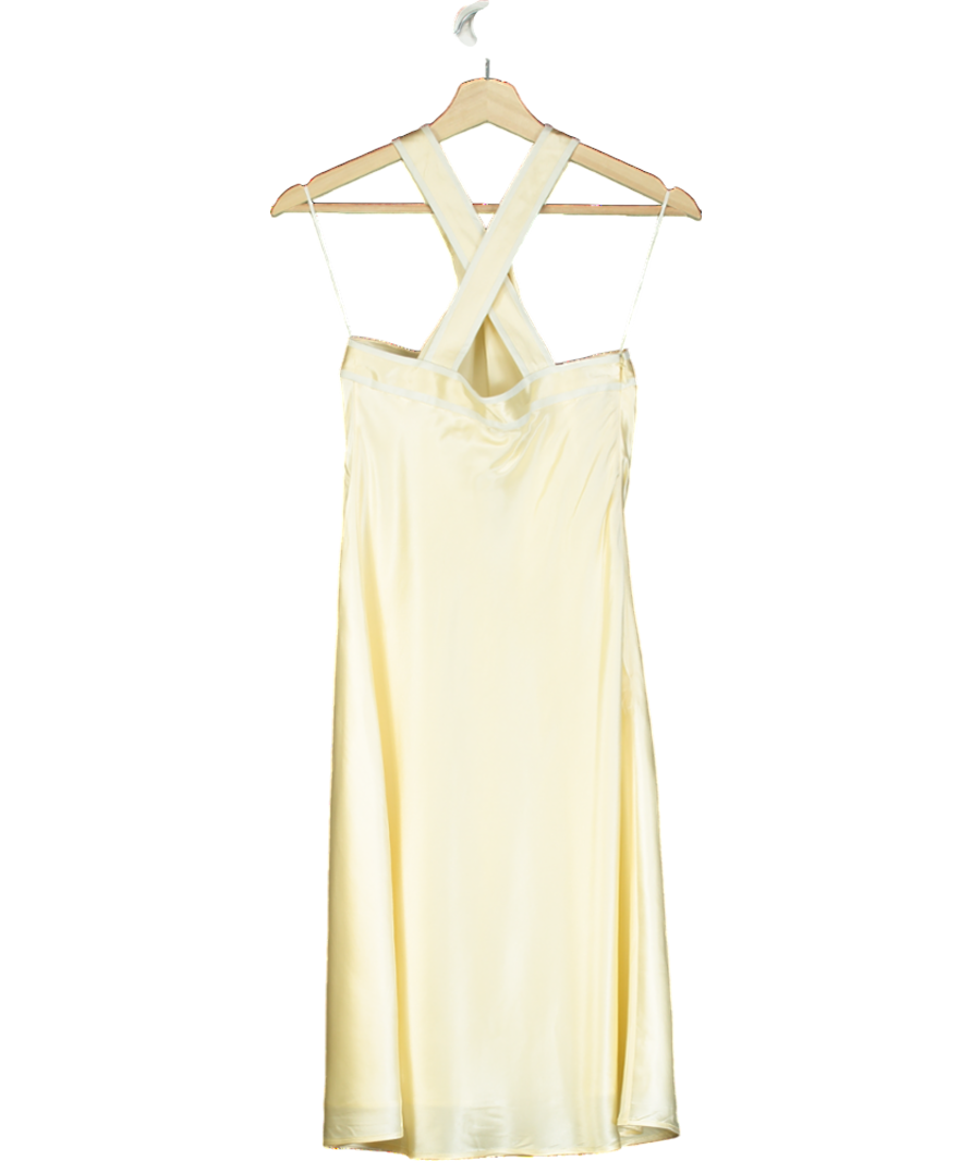 LilySilk Cream Elegant Alluring Cowl Neck Silk Dress UK XS