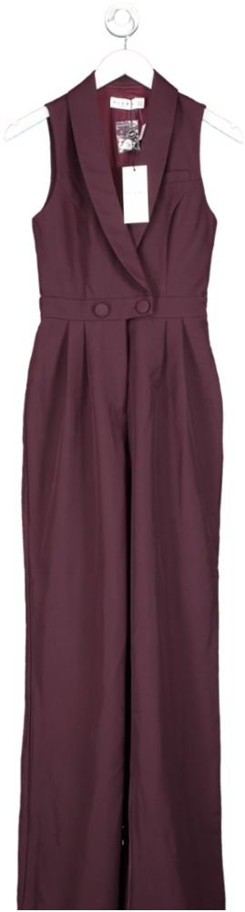 Club L Purple Endure Tailored Sleeveless Wide Leg Jumpsuit UK 6
