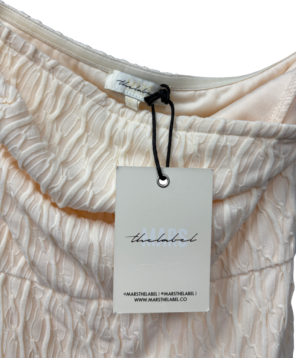 Mars the Label Cream Textured Bandeau Jumpsuit UK 6