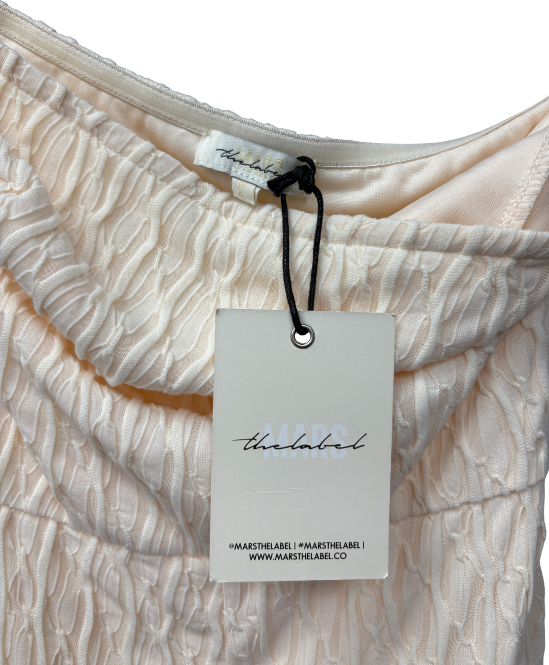 Mars the Label Cream Textured Bandeau Jumpsuit UK 6