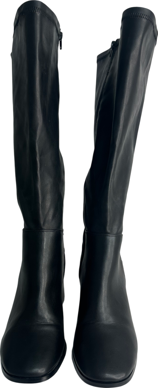 SimplyBe Black Zena Leather Western Cowboy Knee High Boots UK 7 EU 40 👠