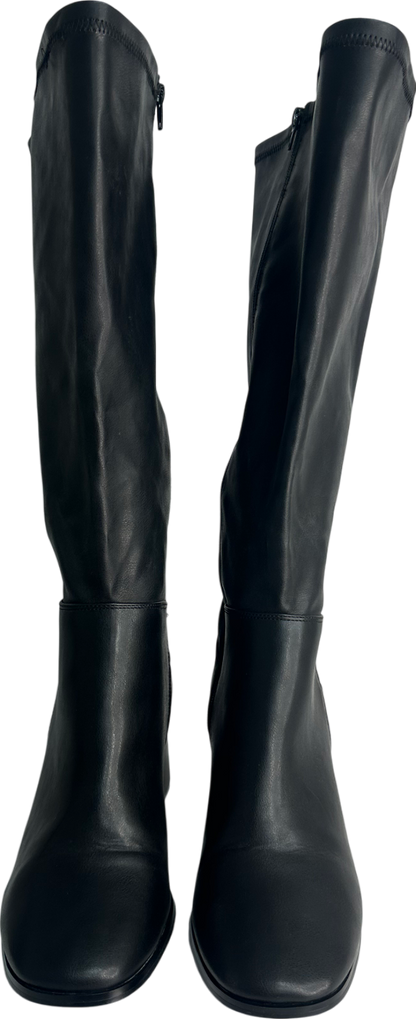 SimplyBe Black Zena Leather Western Cowboy Knee High Boots UK 7 EU 40 👠