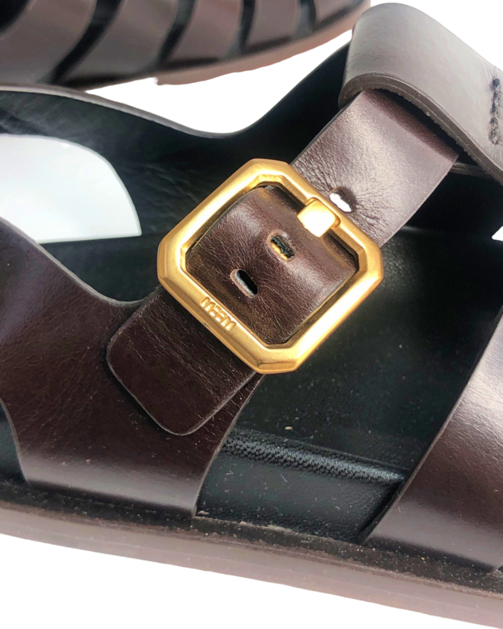 ME + EM Brown Leather Huarache Sandals UK 5