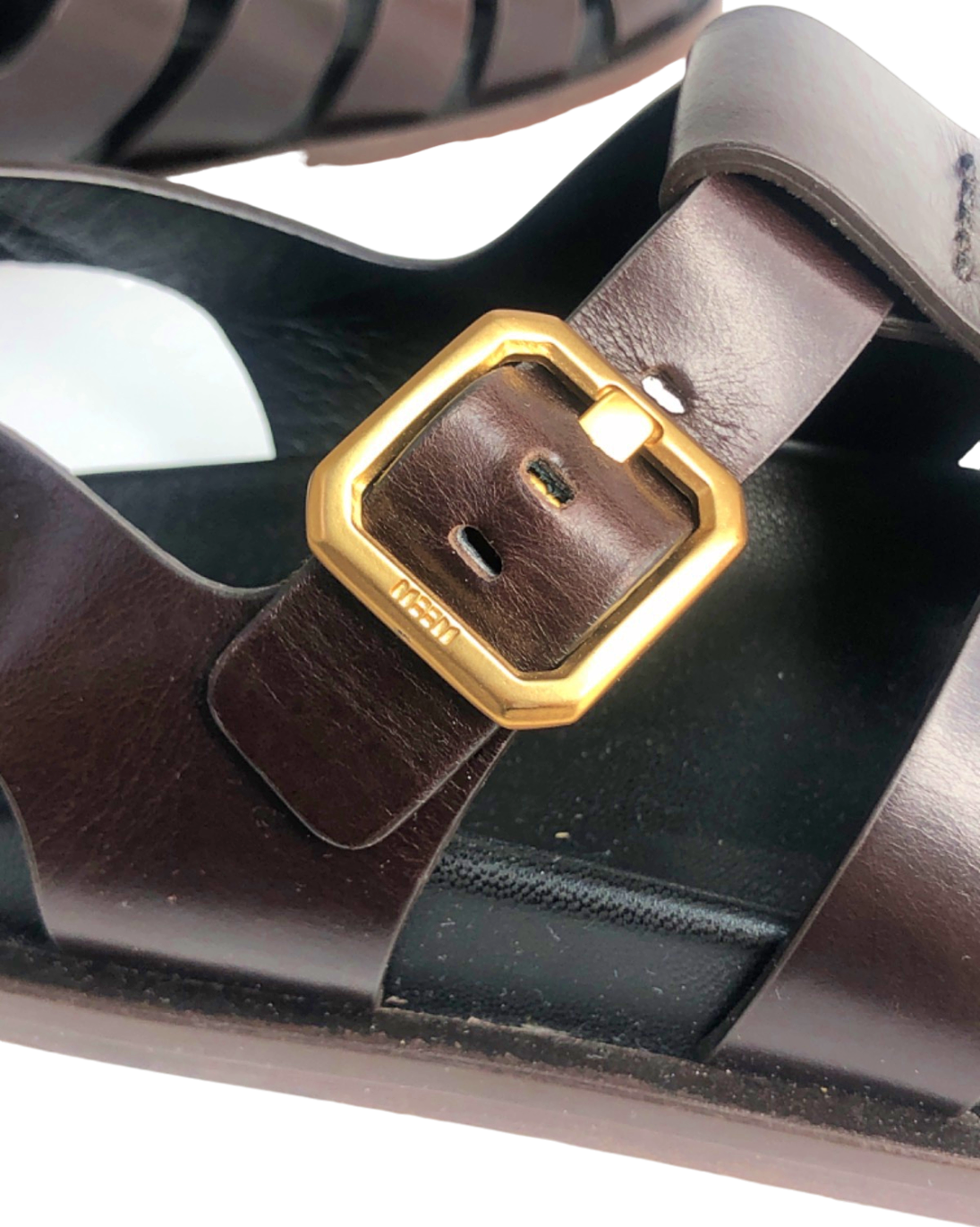 ME + EM Brown Leather Huarache Sandals UK 5