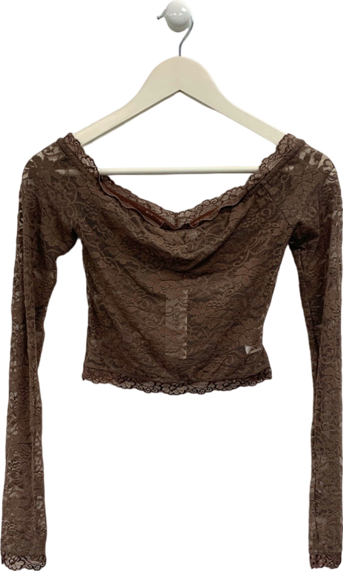 Outcast Brown Emerson Long Sleeve Top UK XS