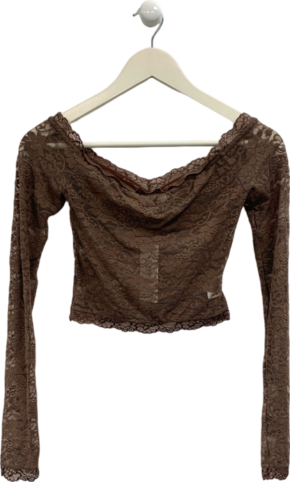 Outcast Brown Emerson Long Sleeve Top UK XS