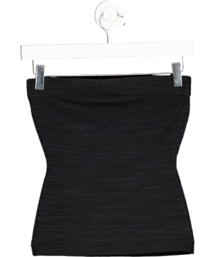 cos Black Sparkly Textured Bandeau Knit Top UK XS