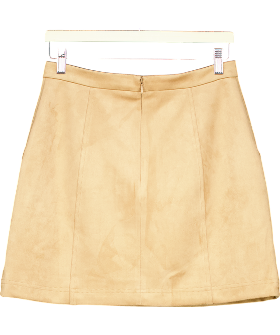 FOREVER NEW Beige Leah Faux Suede Mini Skirt UK 10