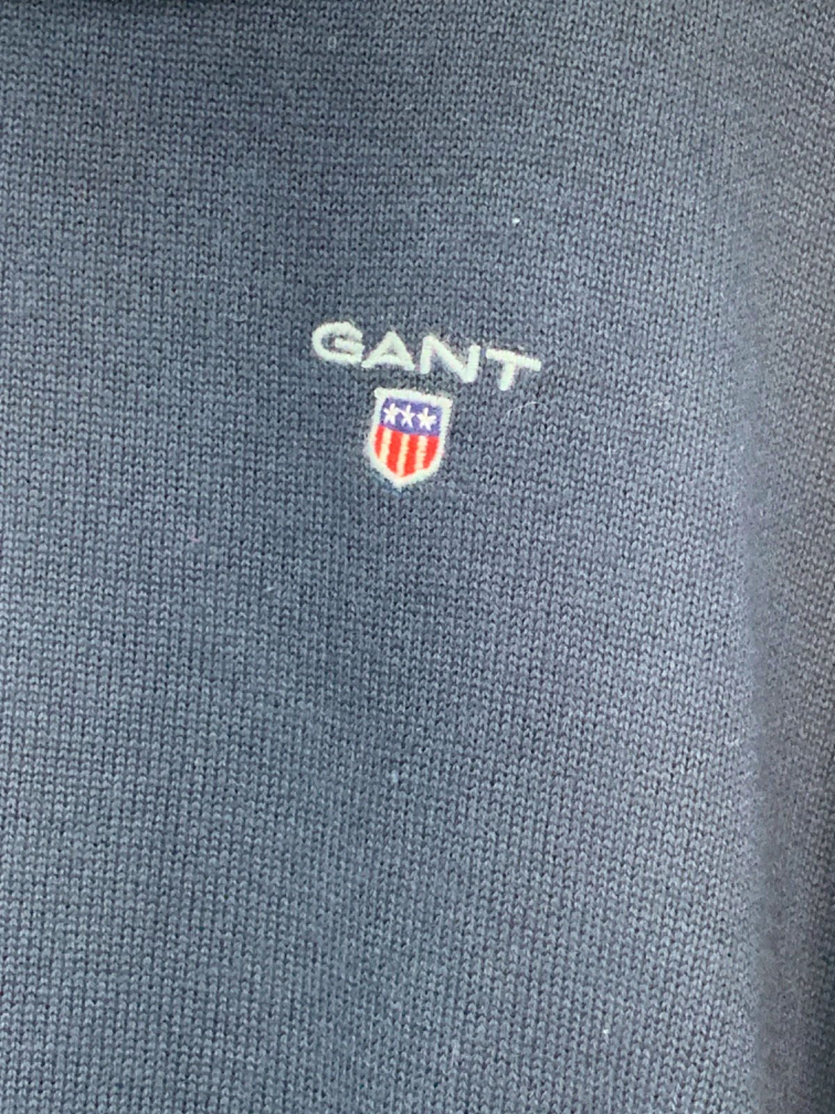 Gant Evening Blue Classic Cotton Crew-Neck Sweater UK M