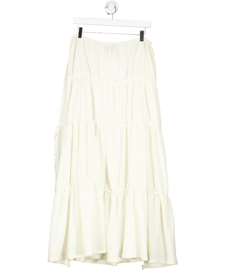 White Fox Cream Pretty Thing Maxi Skirt UK M