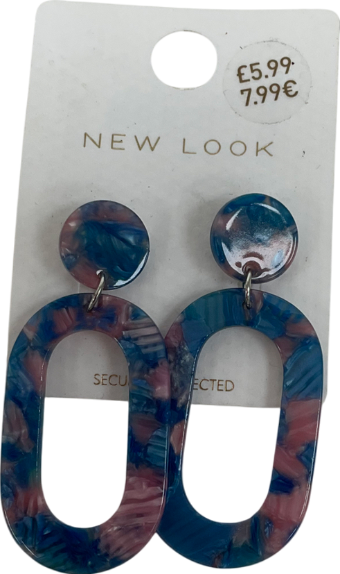 New Look Blue Patten Earrings