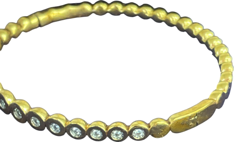 Monica Vinader Yellow Gold Lab Grown Diamond Graduated Bangle UK S