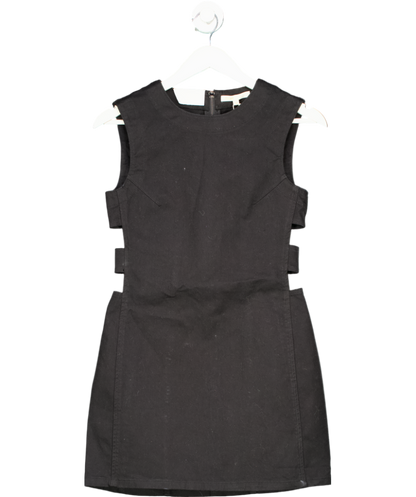 Maje Black Read Sleeveless Fitted Cut-out Denim Dress UK 10