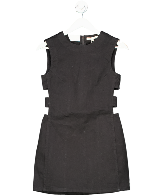 Maje Black Read Sleeveless Fitted Cut-out Denim Dress UK 10