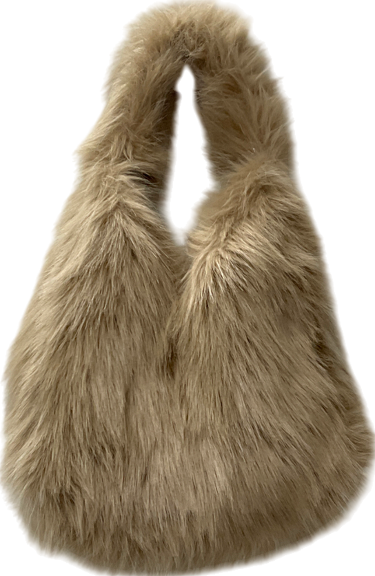 H&M Beige Fluffy Shoulder Bag One Size