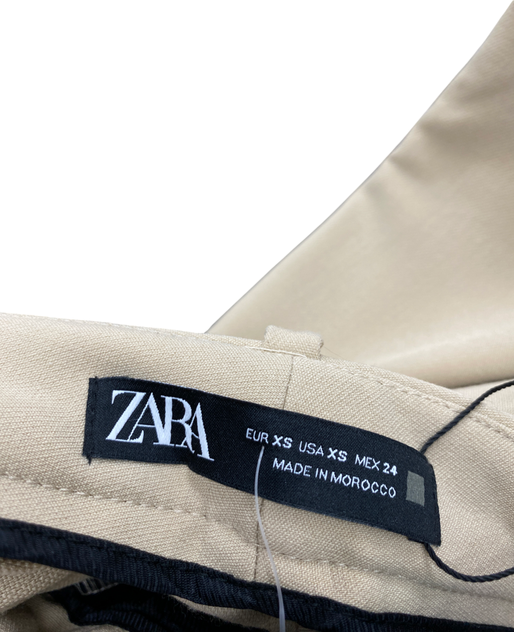ZARA Beige Straight Leg Tailored Trousers UK XS
