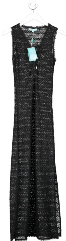 Melissa Odabash Black Maddie Crochet Maxi Dress UK XS