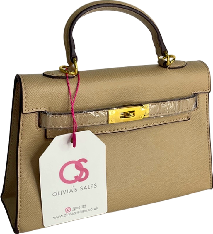 Olivia's Sales Camel  top handle Handbag with shoulder strap