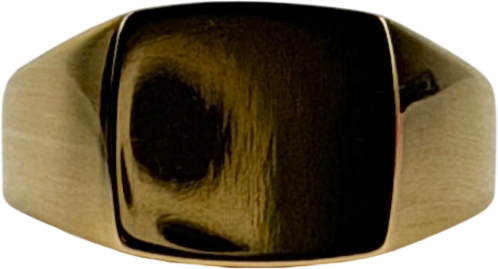 CRAFTD LONDON Square 18k Yellow Gold Plated Signet Ring SIZE U