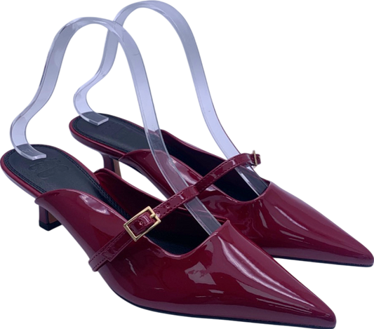 ASOS Burgundy Patent Pointed Toe Mules EU 38