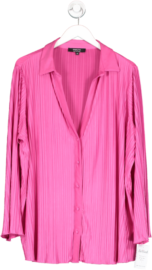 SimplyBe Pink Plisse Shirt UK 26