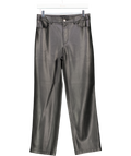 MANGO Black Leather-effect Straight Trousers UK 8