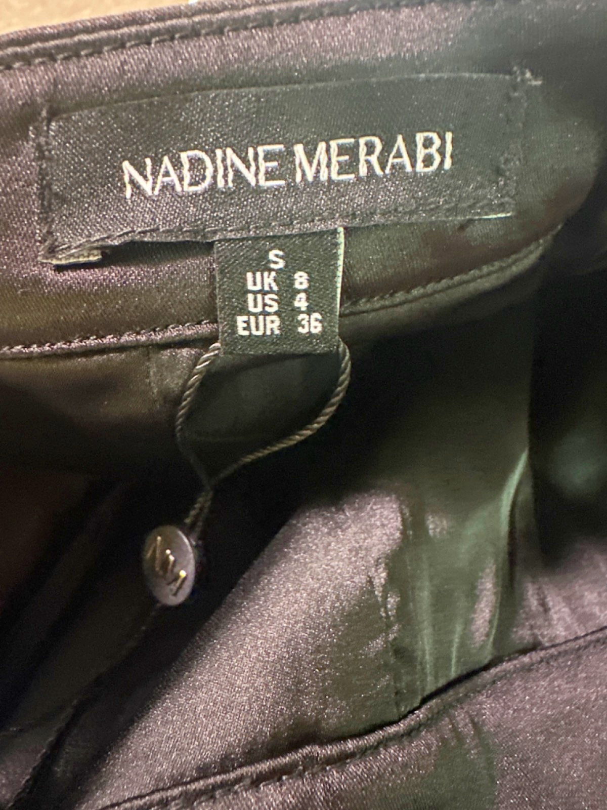 Nadine Merabi Black Flared Trousers UK 8