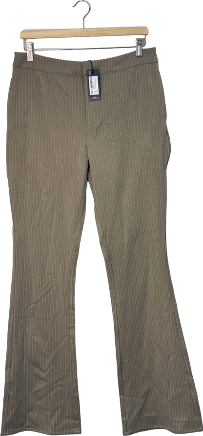 P.L.T. Label Beige Pinstripe Trousers UK 10