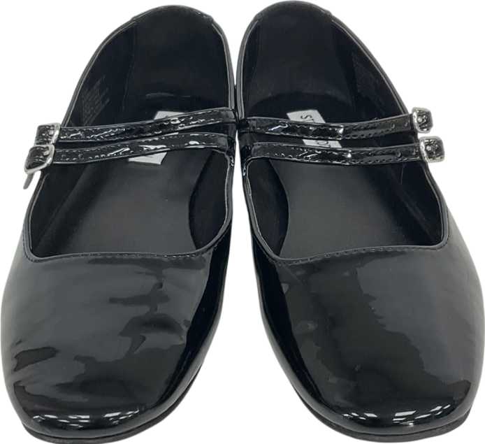 STEVE MADDEN Black Alisah Patent Sandal UK 6 EU 39 👠