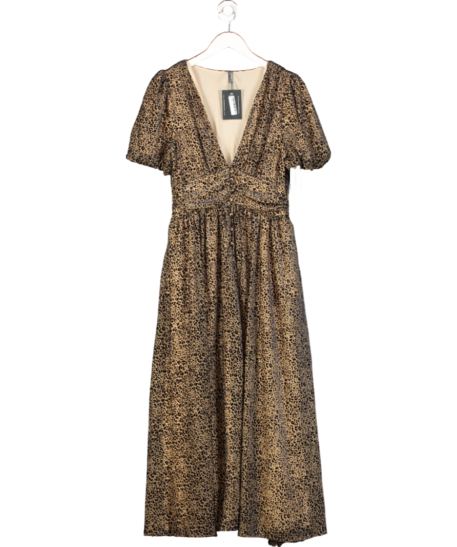 Anthropologie brown The Katerina Button-Front Dress UK 12