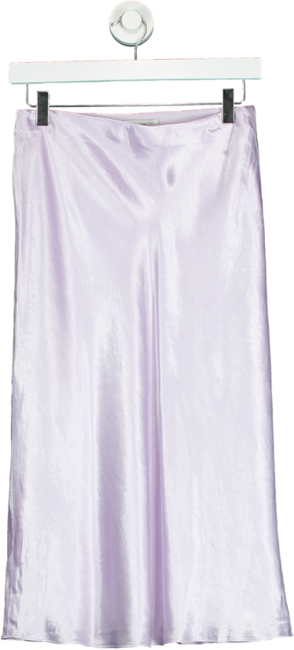 Vince Lilac Satin Midi Skirt XS