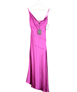 Nicholas Purple Lark Asymmetic Cowl Neck Midi Dress UK 4