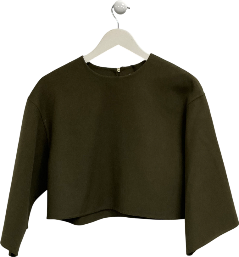 River Island Green Premium Wool Blend Crop Top UK 8