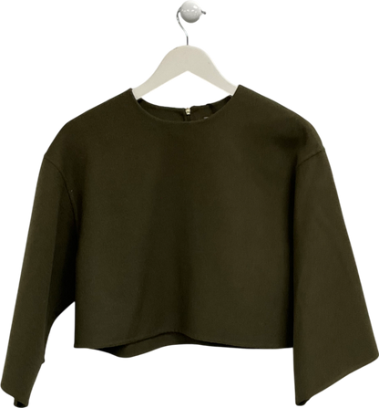 River Island Green Premium Wool Blend Crop Top UK 8