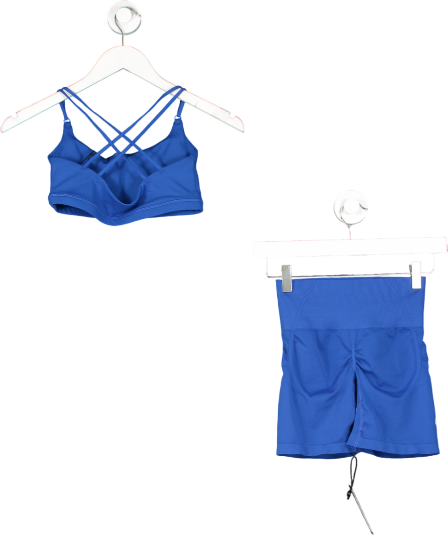 Oner Active Blue 2-piece Everyday Cross Over Bralette And Shorts set UK XS