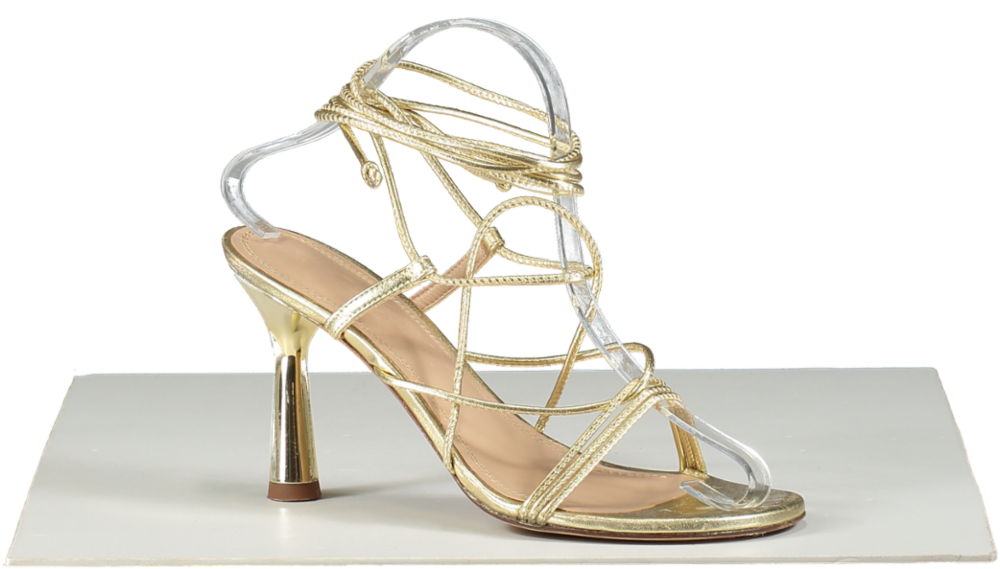 Russell & Bromley Metallic Gold Strappy Heeled Sandals UK 5 EU 38 👠