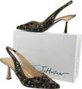 BETSEY JOHNSON Crystal Embellished Sling Back Clark Shoes Nude Leopard Us8.5 UK 6 EU 39 👠