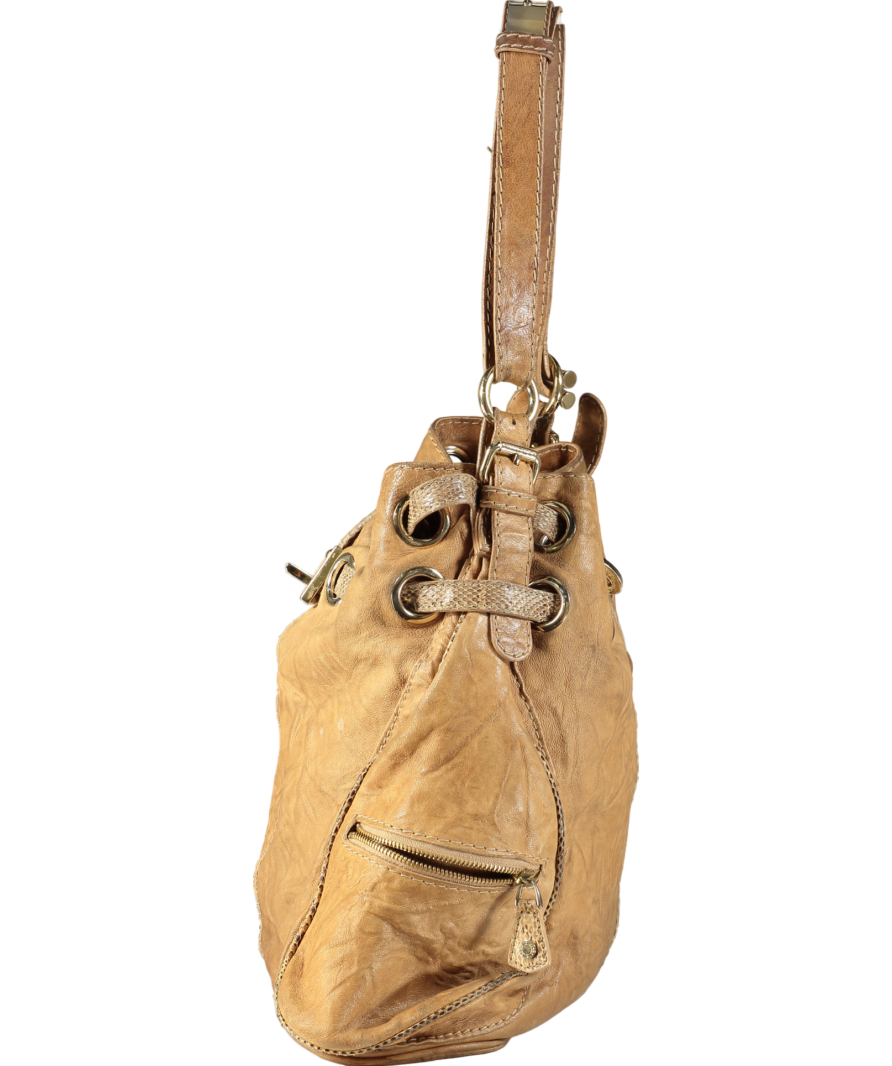 Jimmy Choo Beige Ramona Leather Shoulder Handbag